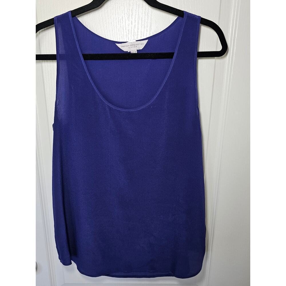 French Connection Royal Blue Silk Sleeveless Tank Top – Size 10